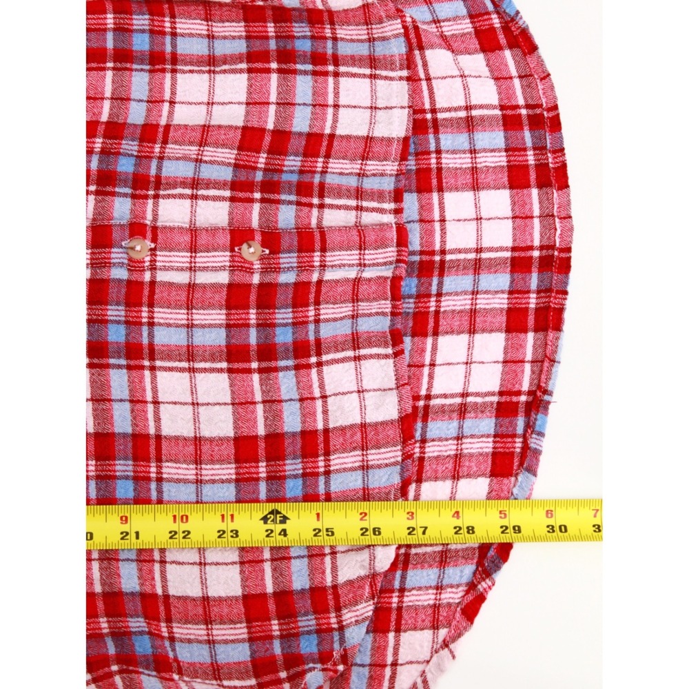 Pilcro Hadley Plaid Shirt Medium Button Down Long Sleeve Relaxed Fit Red Blue - Picture 9 of 12